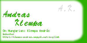 andras klempa business card